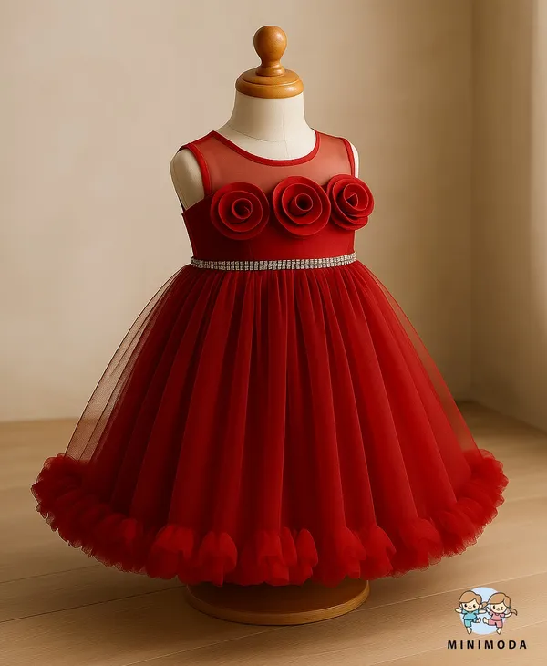 Red_Frill_Frock_For_Girls