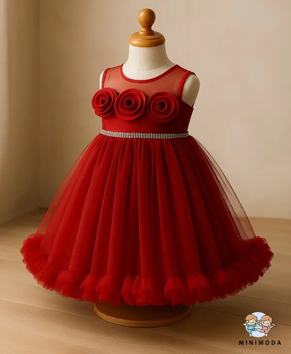 Red_Frill_Frock_For_Girls