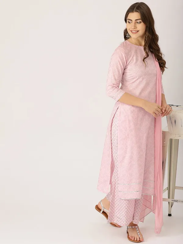 Baby_Pink_Muslin_Cotton_Keyhole_Neck_Straight_Kurta_With_Palazzo_&_Dupatta_For_Women