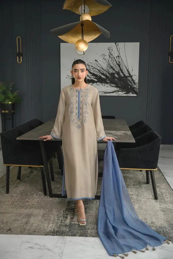 Beige_Chanderi_Silk_Premium_Festive_Kurta_With_Pant_&_Dupatta_For_Women