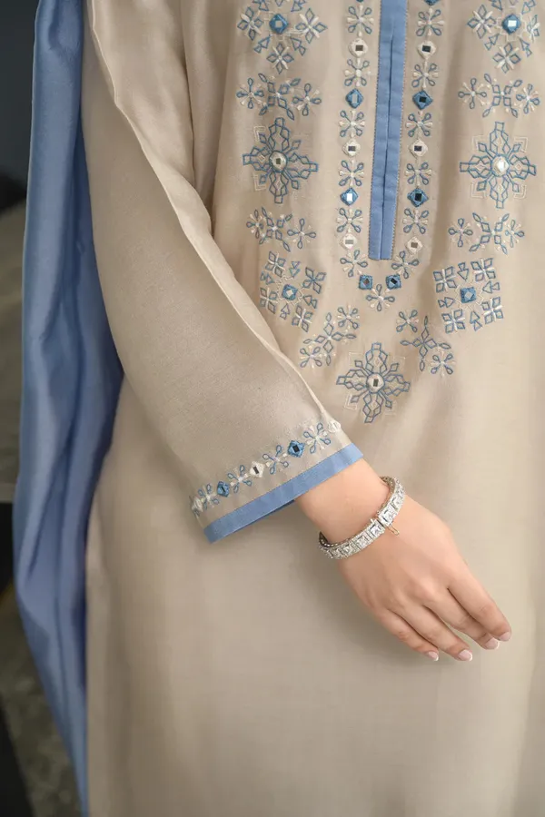 Beige_Chanderi_Silk_Premium_Festive_Kurta_With_Pant_&_Dupatta_For_Women