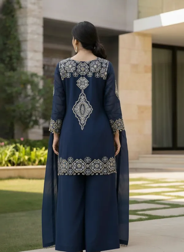 Teal_Blue_Georgette_Embroidery_Kurta_Palazzo_Set_With_Dupatta_For_Women