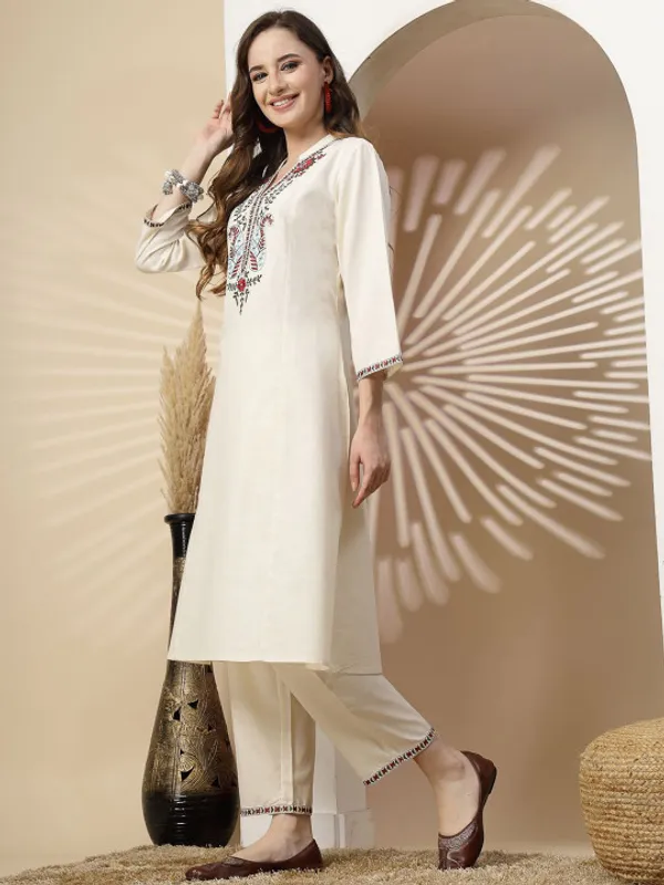 Ivory_Linen_Designer_A-Line_Kurta_With_Palazzo_For_Women