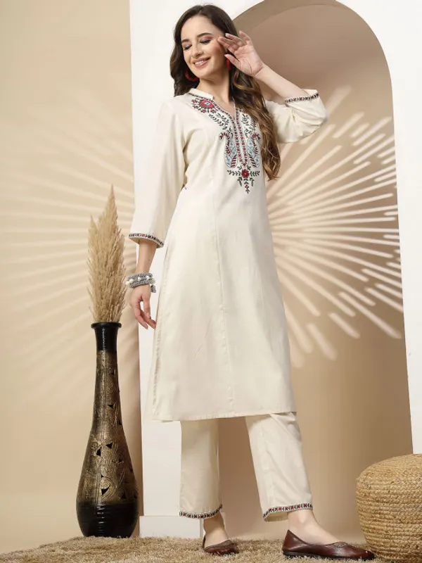 Ivory_Linen_Designer_A-Line_Kurta_With_Palazzo_For_Women