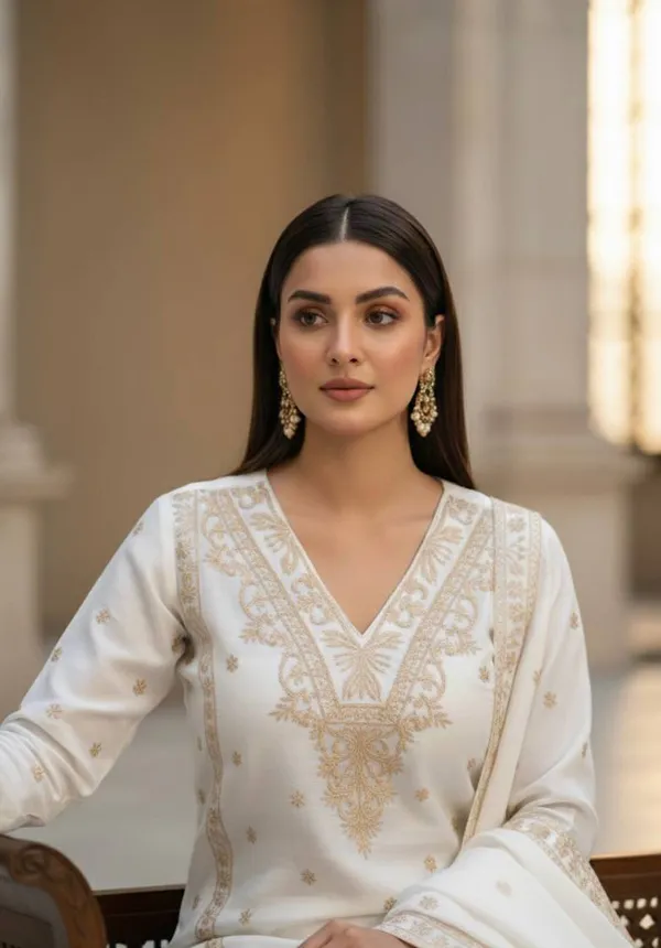 White_Premium_Velvet_Kurta_Palazzo_Set_With_Dupatta_For_Women