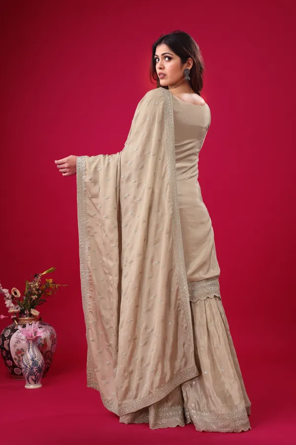 Golden_Beige_Premium_Chinon_Silk_Sharara_Set_With_Dupatta_For_Women