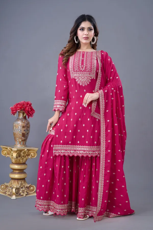 Rani_Pink_Premium_Chinon_Silk_Sharara_Set_With_Dupatta_For_Women