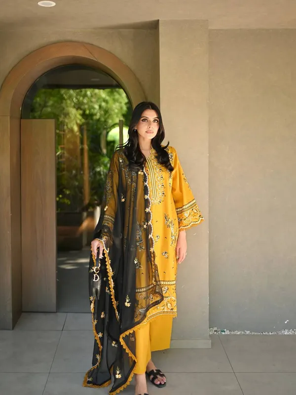 Mustard_Yellow_Roman_Silk_Designer_Party_Wear_Kurta_With_Palazzo_&_Dupatta_For_Women
