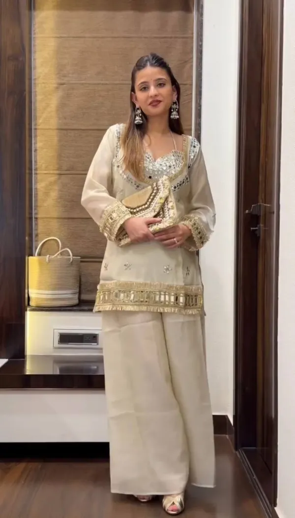 Off_White_Elegant_Fendy_Silk_Real_Mirror_Work_Designer_Sharara_Set_For_Women