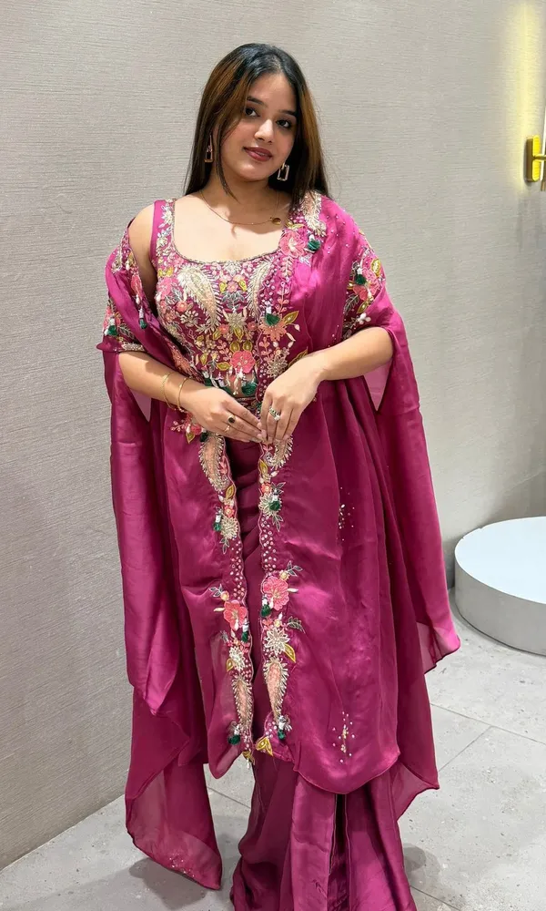 Rani_Pink_Crepe_Silk_Embroidered_Designer_Sharara_Set_With_Shrug_For_Women
