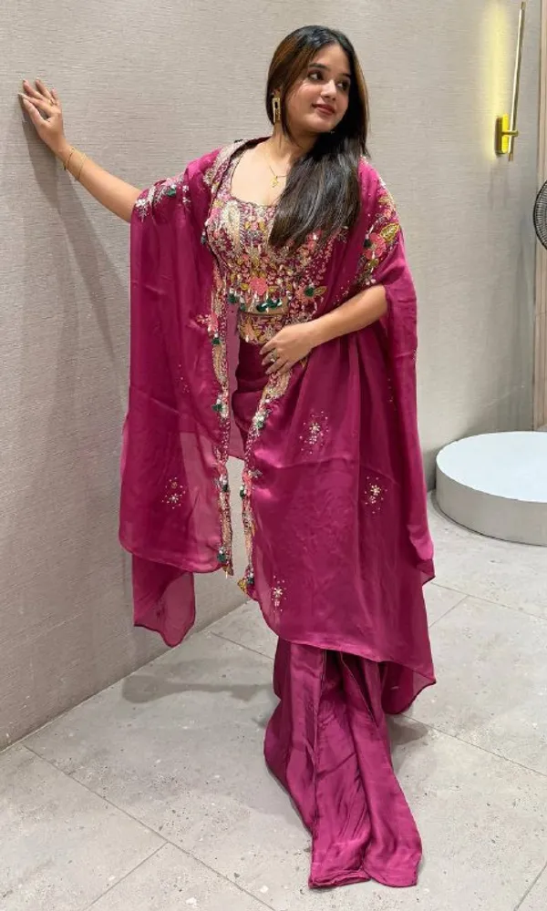 Rani_Pink_Crepe_Silk_Embroidered_Designer_Sharara_Set_With_Shrug_For_Women