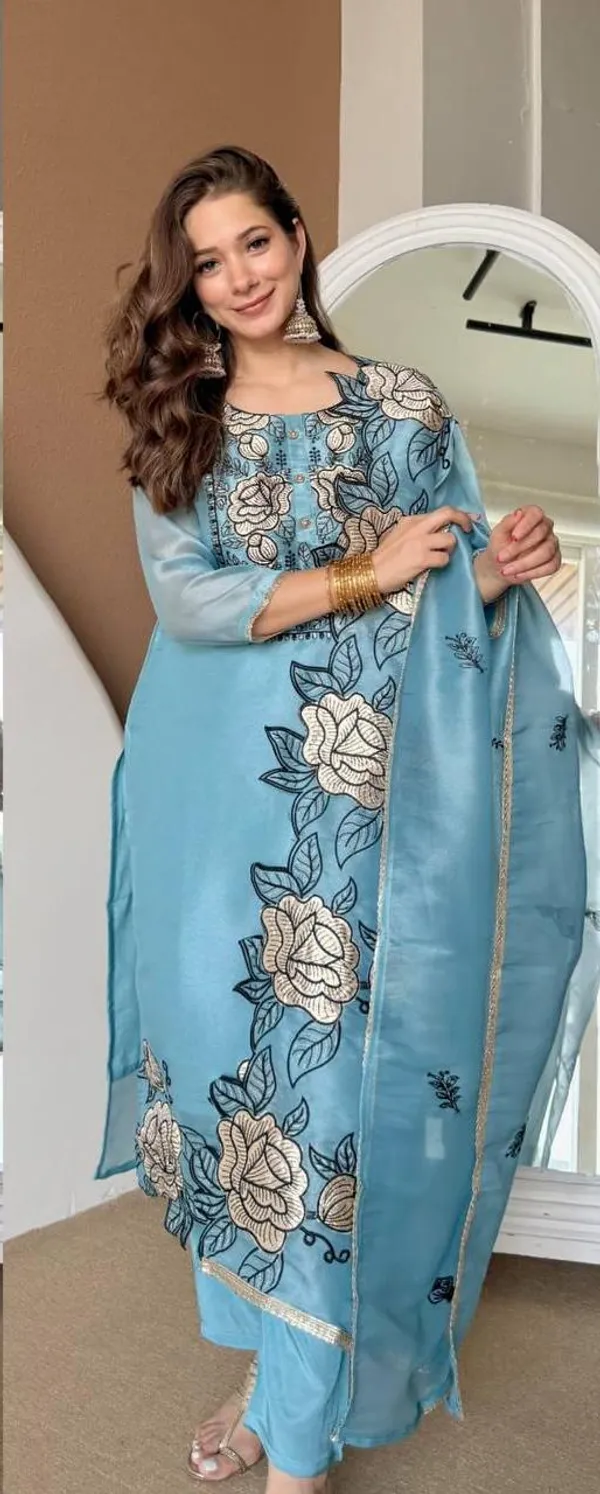 Sky_Blue_Jimmy_Choo_Embroidered_Cut_Work_Kurta_With_Pant_&_Dupatta_Set
