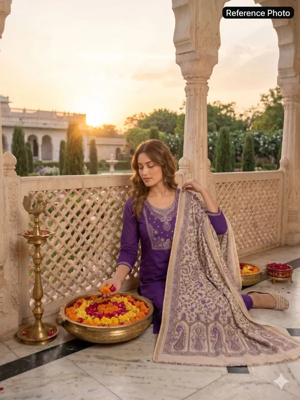 Violet_Elegant_Embroidered_Moti_Work_Designer_Kurti_Pant_Set_With_Chanderi_Dupatta_For_Women