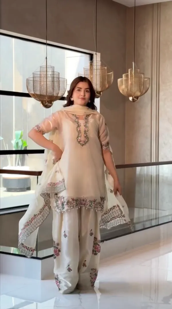 White_Fendi_Silk_Heavy_Embroidered_Kurta_With_Farshi_Palazzo_&_Dupatta_For_Women