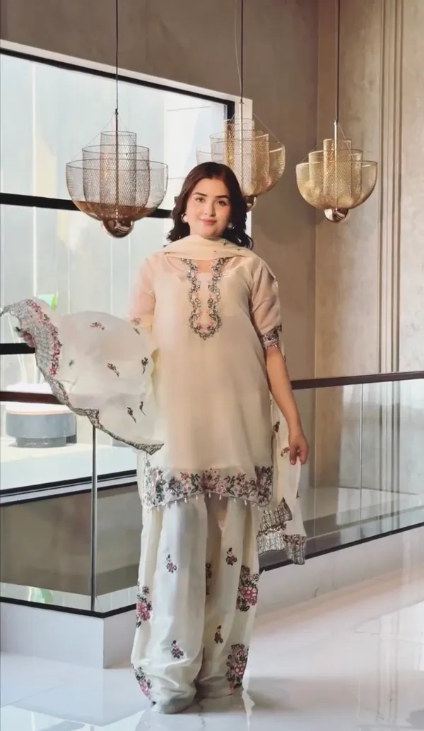 White_Fendi_Silk_Heavy_Embroidered_Kurta_With_Farshi_Palazzo_&_Dupatta_For_Women
