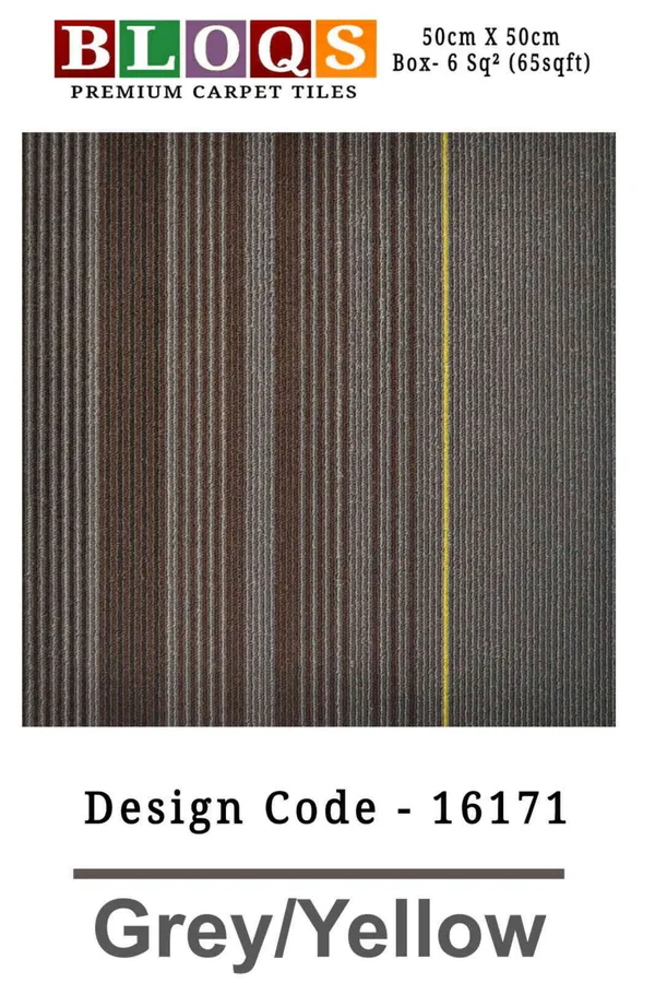 Grey_&_Yellow_Polypropylene_Yarn_And_Backed_With_Bitumen_Felt_Carpet_Tiles_24Pcs__Box