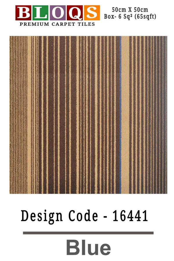 Beige_&_Brown_Polypropylene_Yarn_And_Backed_With_Bitumen_Felt_Carpet_Tiles_24Pcs__Box
