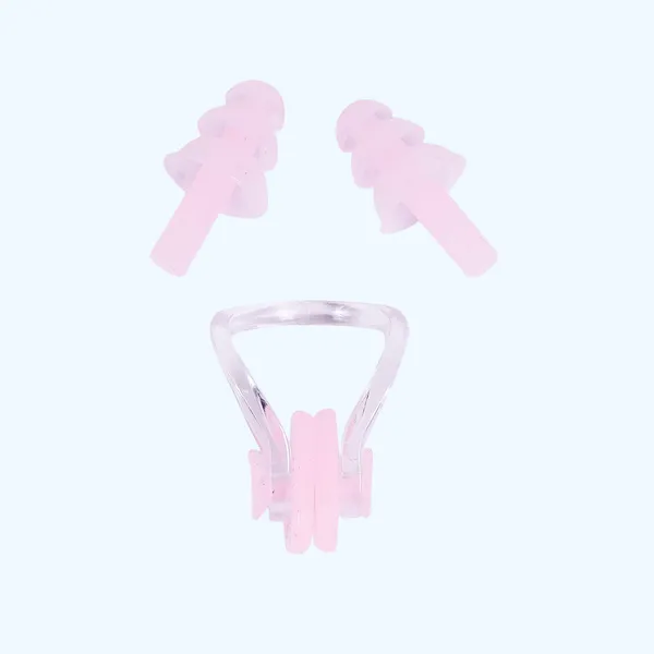 Pink_Nose_Clip_&_Ear_Plugs_Set_For_Swimming_Suitable_For_Juniors_&_Adults