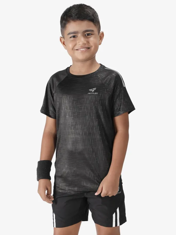 Black_Polyester_Sleeve_Matrix_T_Shirt_For_Boy'S