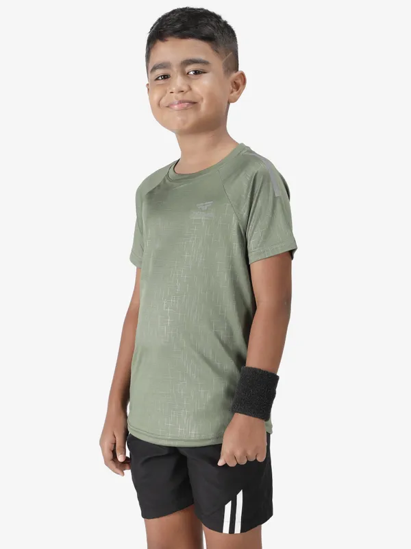 Grape_Green_Polyester_Sleeve_Matrix_T_Shirt_For_Boy'S
