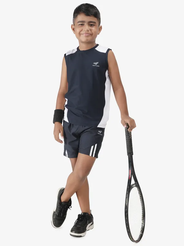 Navy_Polyester_Sleeveless_Active_T_Shirt_For_Boy'S
