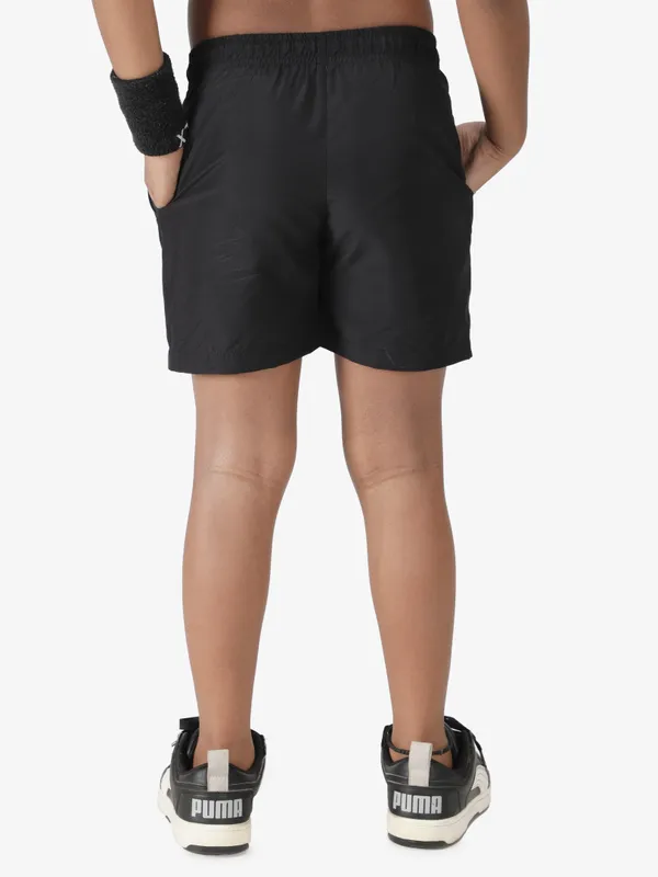 Black_With_White_Stripe_Polyester_Training_Short_For_Boy'S
