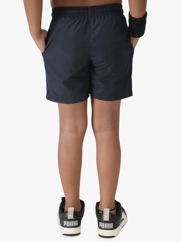 Navy_With_White_Stripe_Polyester_Training_Short_For_Boy'S