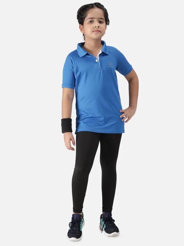 Aqua_Blue_Polyester_Classic_Polo_T_Shirt_For_Girls
