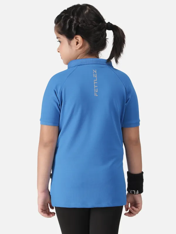 Aqua_Blue_Polyester_Classic_Polo_T_Shirt_For_Girls