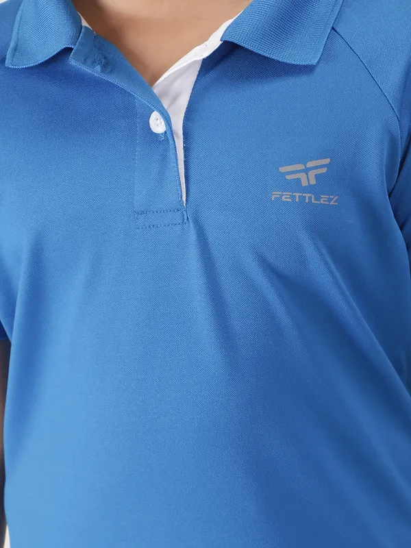Aqua_Blue_Polyester_Classic_Polo_T_Shirt_For_Girls