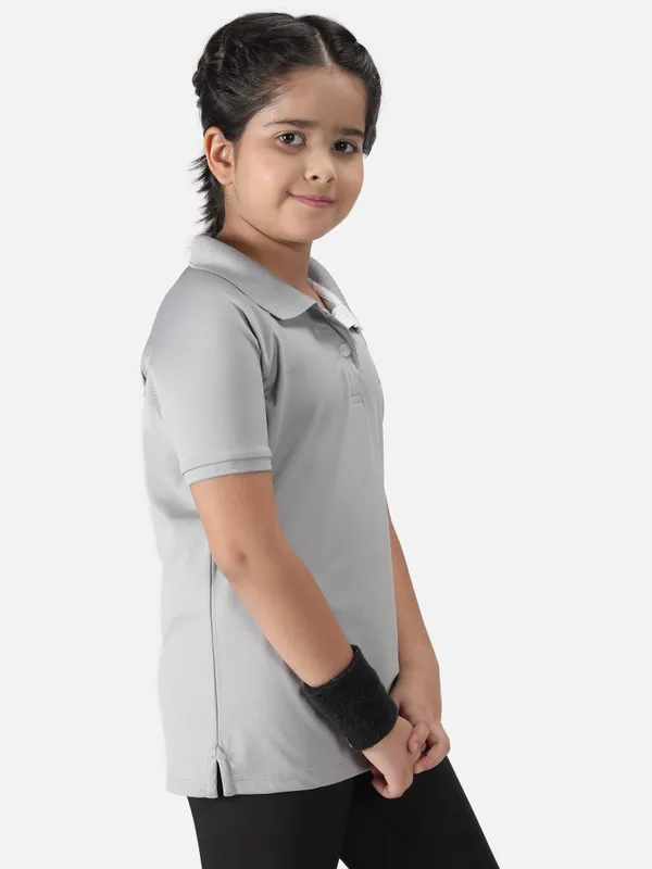 Light_Grey_Polyester_Classic_Polo_T_Shirt_For_Girls