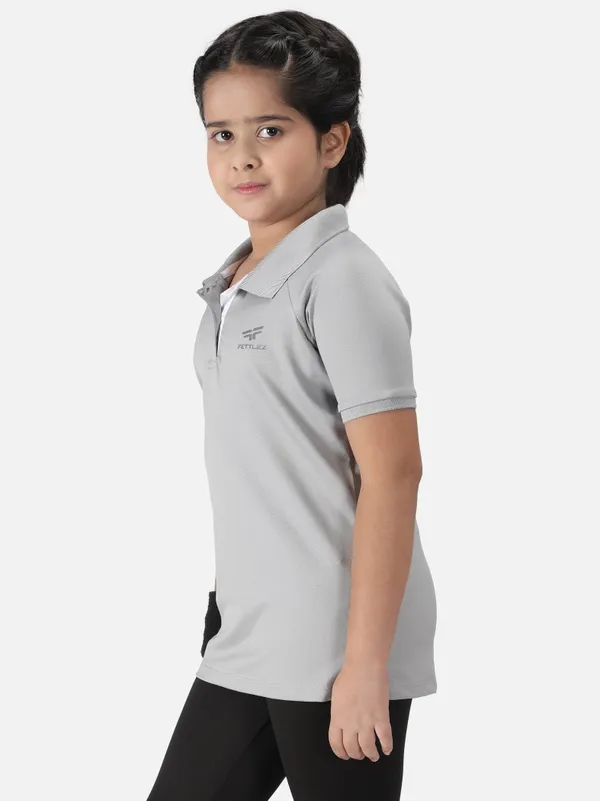 Light_Grey_Polyester_Classic_Polo_T_Shirt_For_Girls