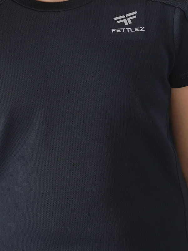 Navy_Polyester_Sleeve_Rapid_Dry_Running_T_Shirt_For_Girls