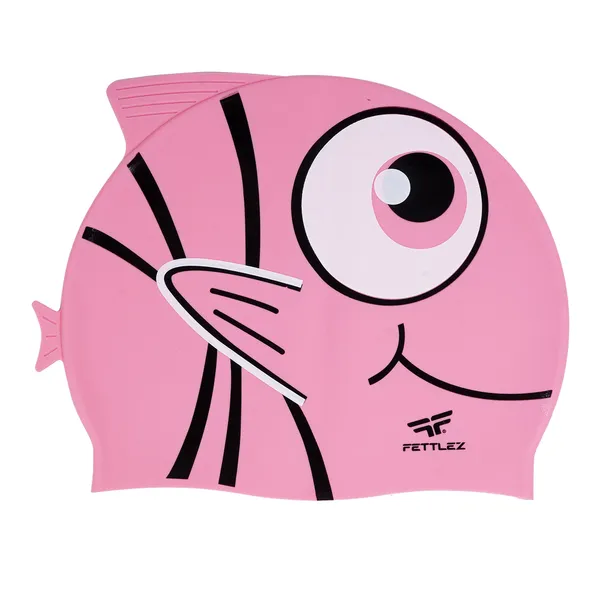 Baby-Pink_Fish_Print_Silicone_Swimming_Cap_For_Kids