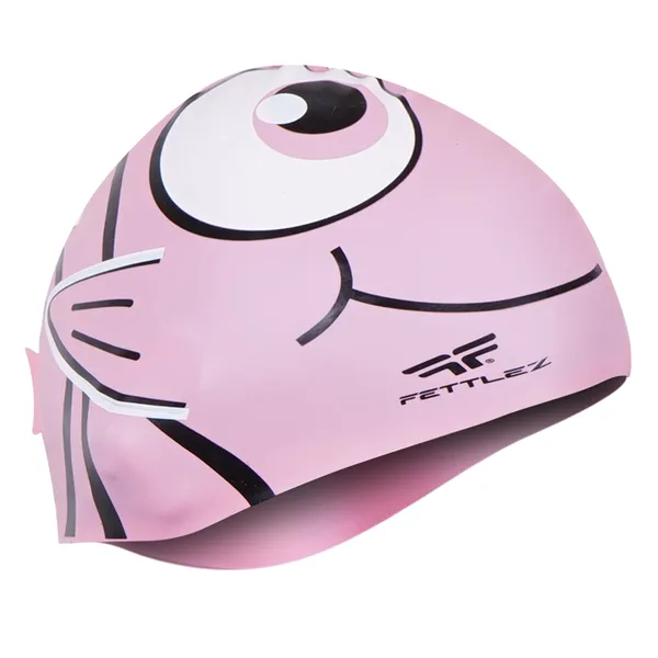 Baby-Pink_Fish_Print_Silicone_Swimming_Cap_For_Kids