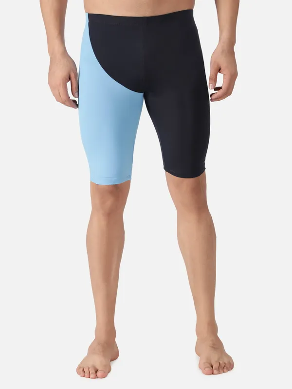 Dark_Navy/Aqua_Blue_Polyester_Fusion_Swim_Jammer_Swim_Jammer_For_Men