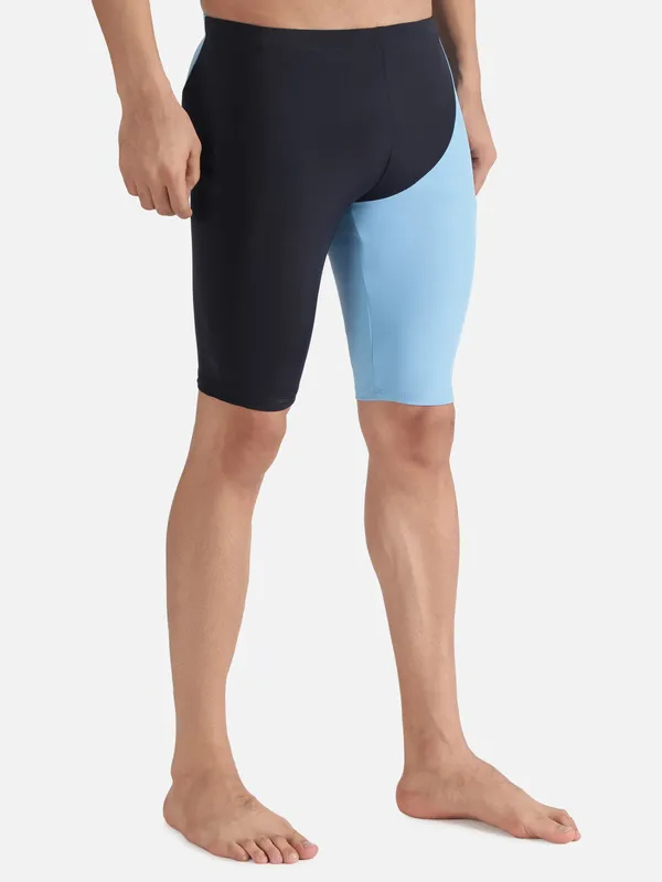 Dark_Navy/Aqua_Blue_Polyester_Fusion_Swim_Jammer_Swim_Jammer_For_Men