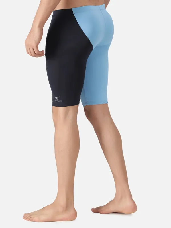 Dark_Navy/Aqua_Blue_Polyester_Fusion_Swim_Jammer_Swim_Jammer_For_Men