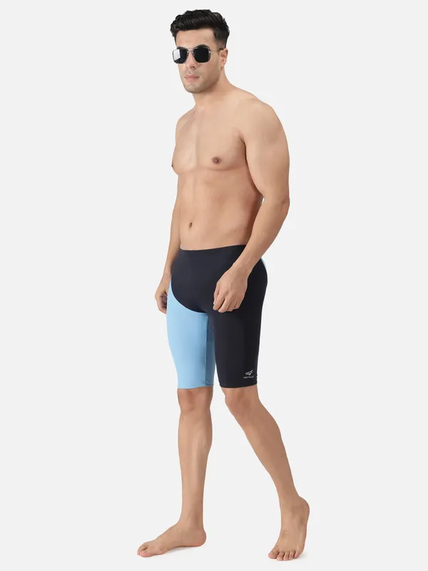 Dark_Navy/Aqua_Blue_Polyester_Fusion_Swim_Jammer_Swim_Jammer_For_Men