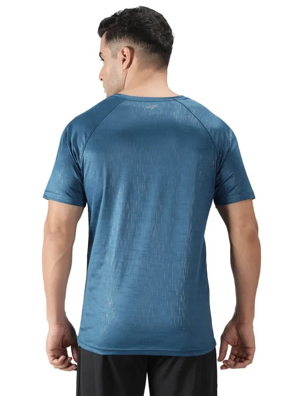 Teal_Polyester_Sleeve_Matrix_T-Shirt_For_Men