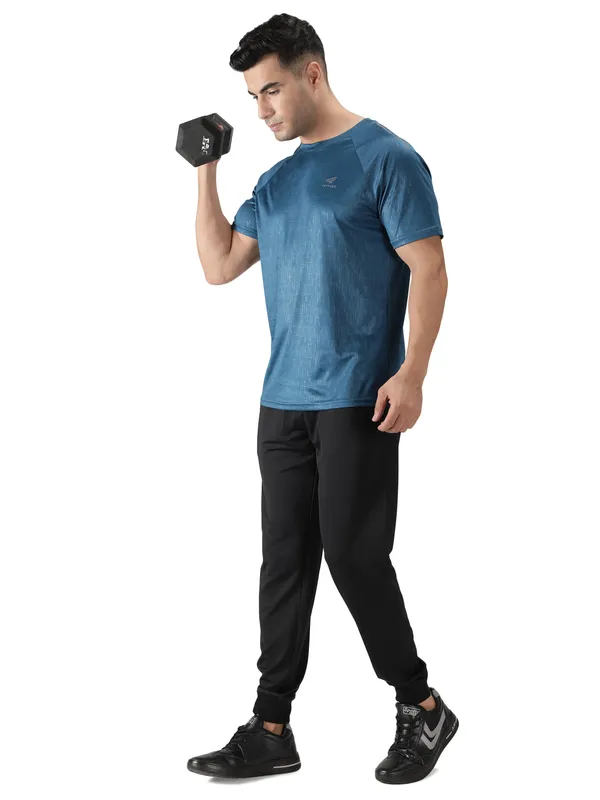 Teal_Polyester_Sleeve_Matrix_T-Shirt_For_Men