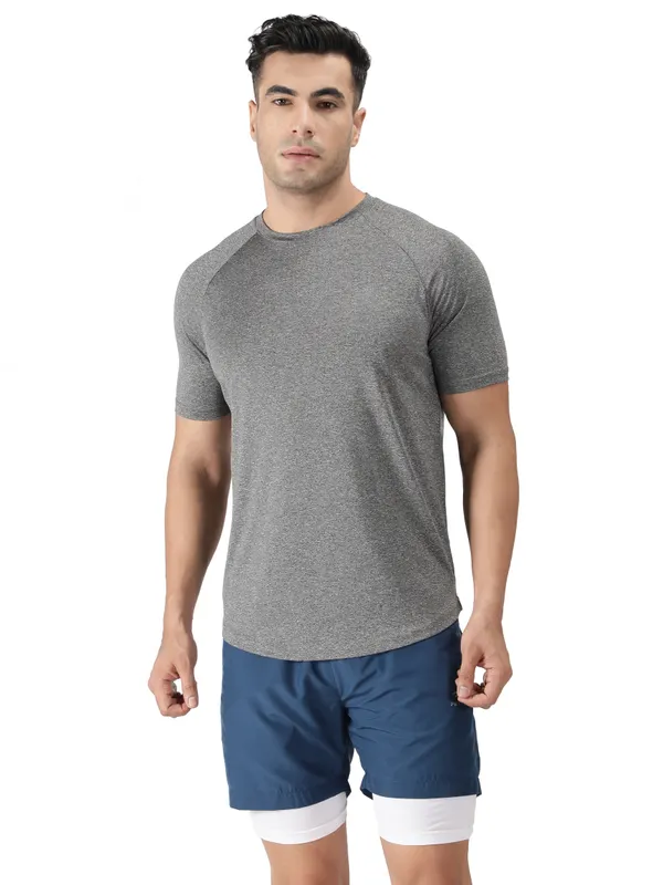 Dark_Grey_Polyester_Sleeve_Melange_T-Shirt_For_Men