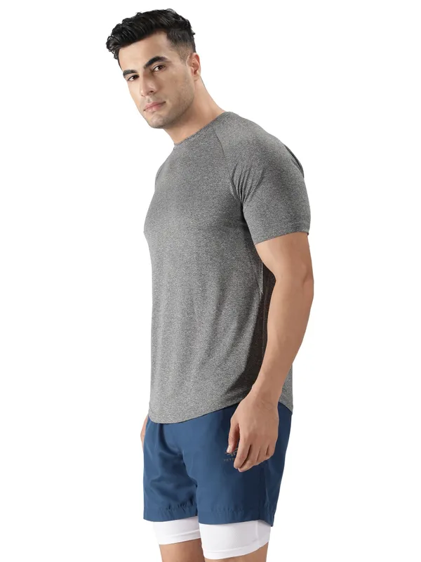 Dark_Grey_Polyester_Sleeve_Melange_T-Shirt_For_Men