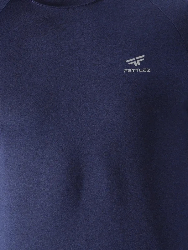 Indigo_Polyester_Sleeve_Melange_T-Shirt_For_Men