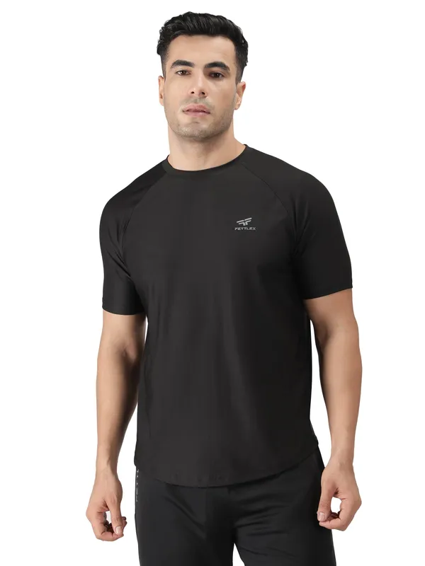 Navy_Polyester_Sleeve_Razor_T-Shirt_For_Men