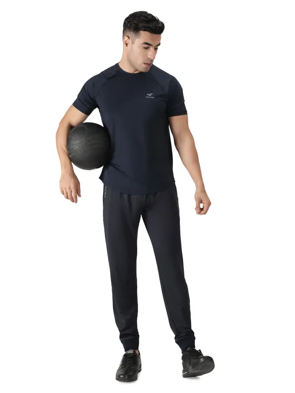 Navy_Polyester_Sleeve_Razor_T-Shirt_For_Men