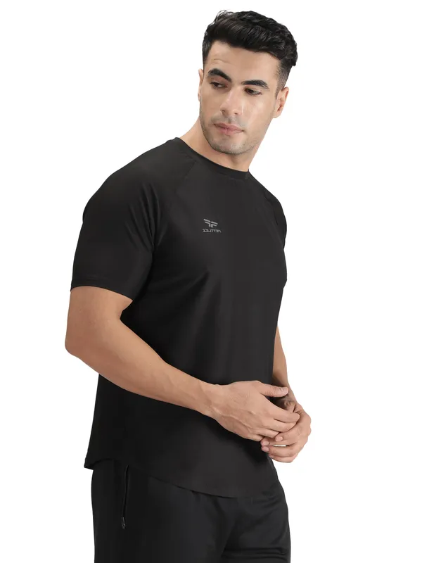 Navy_Polyester_Sleeve_Razor_T-Shirt_For_Men