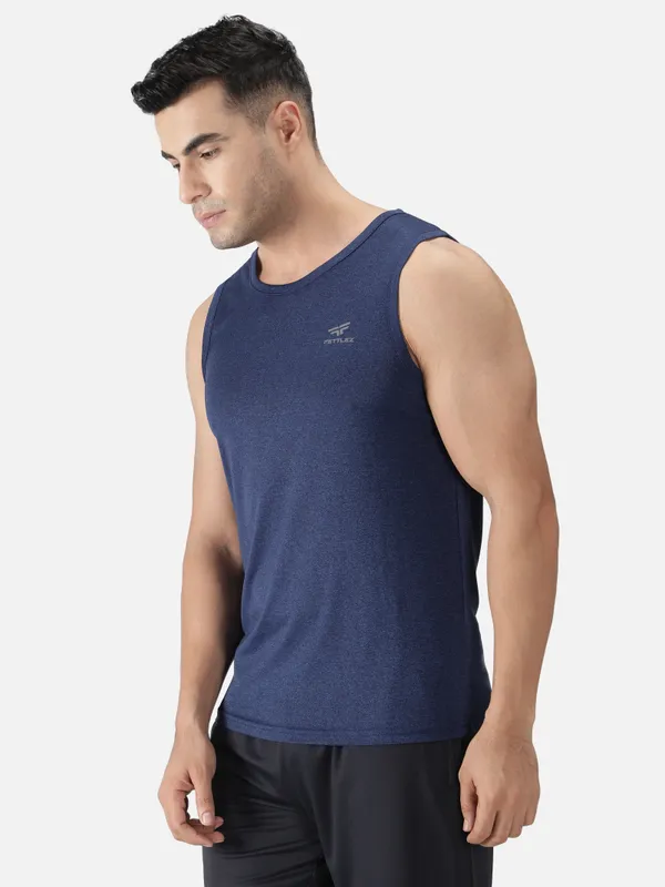 Indigo_Polyester_Sleeveless_Melange_Tanktop_For_Men