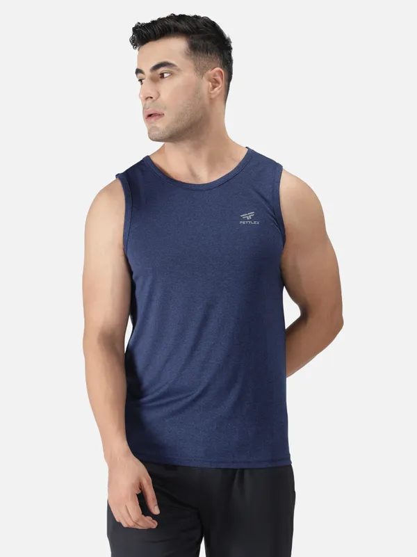 Indigo_Polyester_Sleeveless_Melange_Tanktop_For_Men