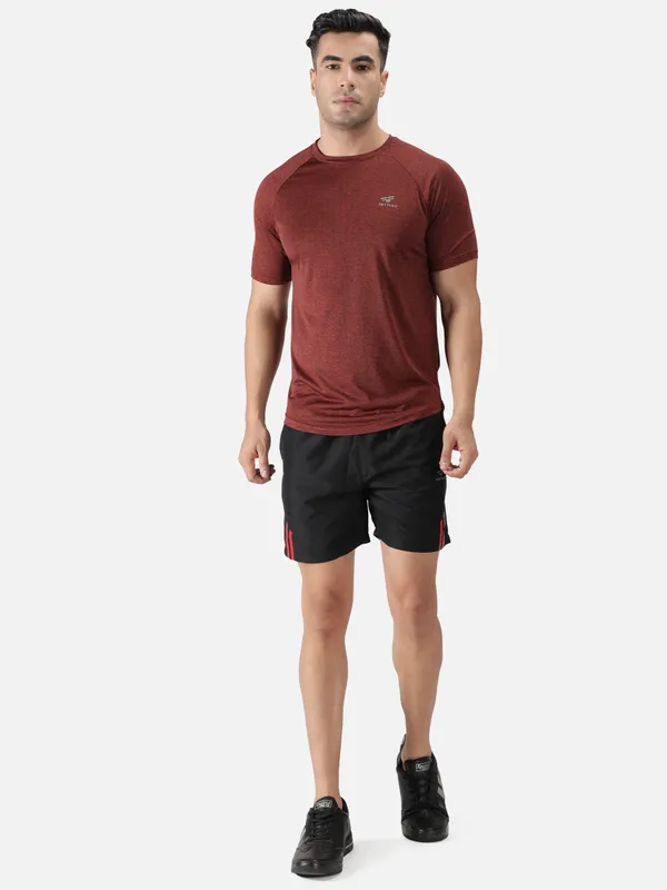 Black_With_White_Polyester_Training_Shorts_For_Men